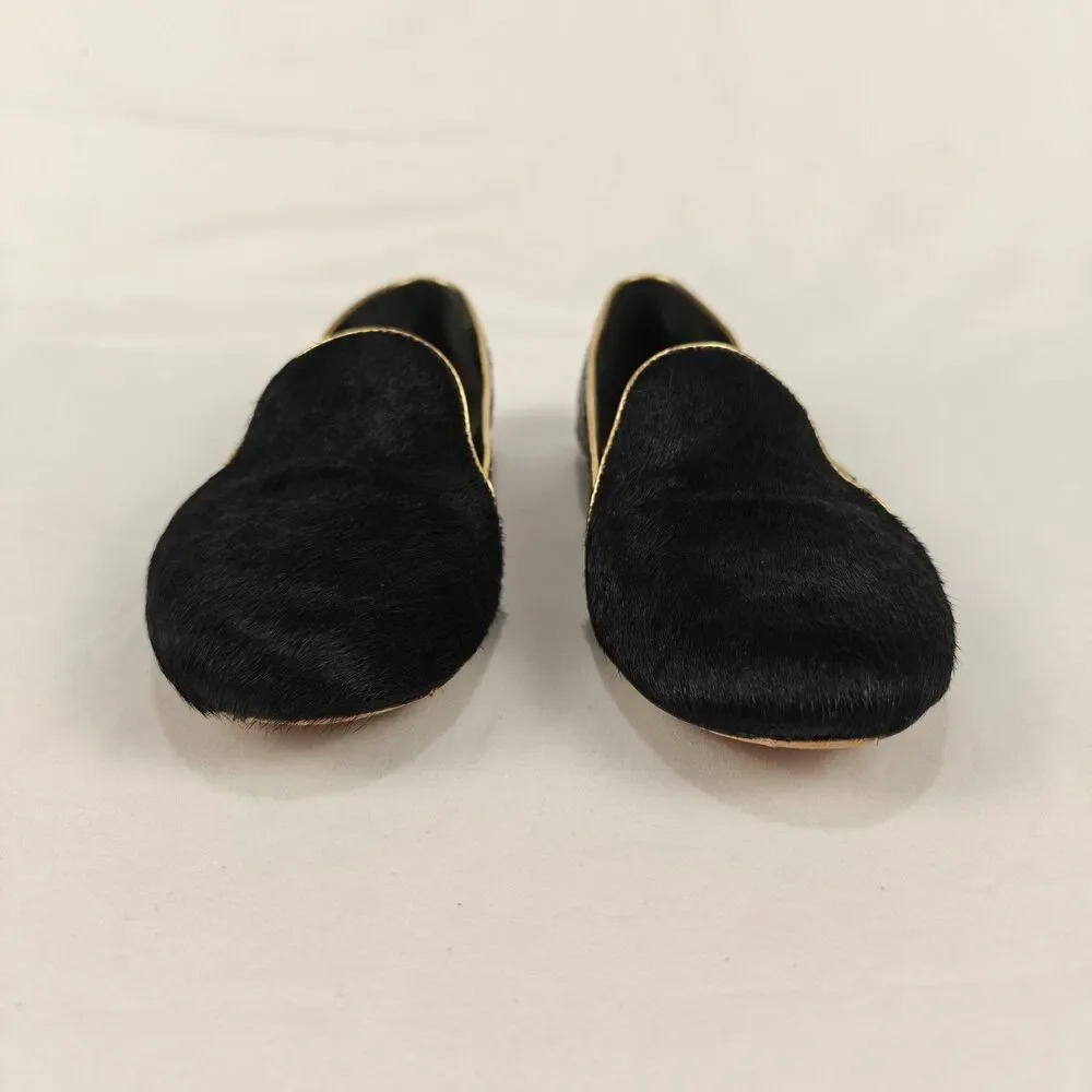 Brian Atwood Claudelle Calf Hair Snakeskin Loafer Size 6.5 Old Money Minimalist